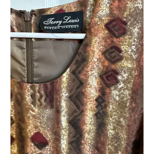 Terry Lewis Vintage 2-Piece Set M | Rust Long Coat Tribal Print Dress