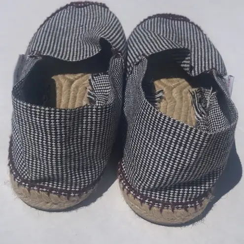 Handmade Spanish Espadrilles Gingham Brown/White Brown Size 12