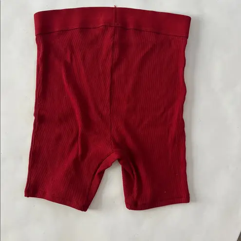 SKIMS Cotton Rib Boxer Shorts in Brick Red (Rare) XS