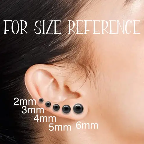 Black Minimalist Punk Goth Barbell Earrings