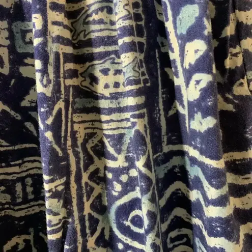 Hilo Hattie Batik Print Baby Doll Dress Hawaii XS Surfer West Coast Skater Dress Blue