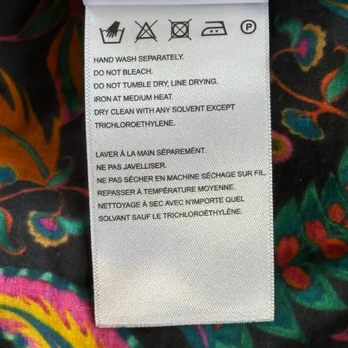 Farm Rio Pineapples Mini Dress Floral Fruit Print Black Orange Size Small