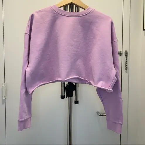 We Wore What Cropped Sweatshirt in Lilac