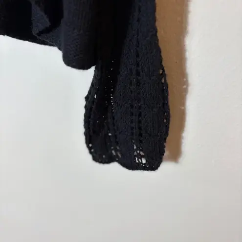 NWT Hanna Andersson Merino Wool Open Front Cardigan Sweater Black XL