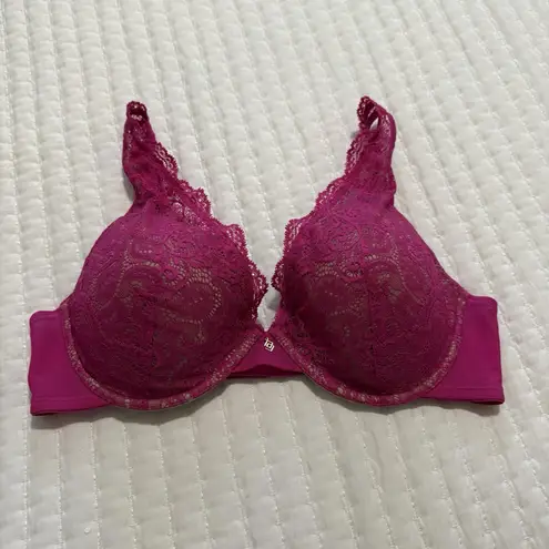 Third Love Pink & Nude 38C Lace Contour Plunge Bra Underwire Removable Padding Size undefined