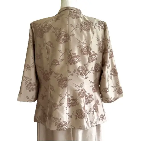 Jessica Howard Evenings Jacket Dress Woman Tan Sequins 2 Piece Midi Size 14W