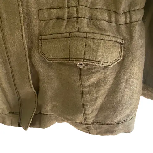 Michael Stars 100% linen cargo jacket green XS
