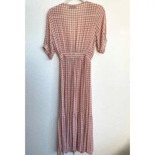 Faithfull the Brand Faithful the Brand Revolve Maple Pink Plaid Cut Out Midi Dress 2