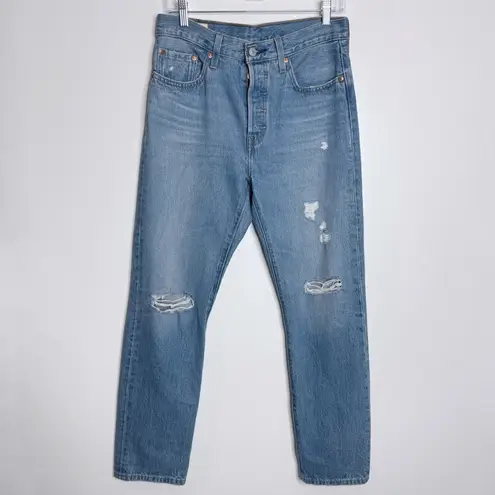 Levi's  Premium Original Fit 501s Jeans‎ Distressed Button Fly Blue Size 27 x 30