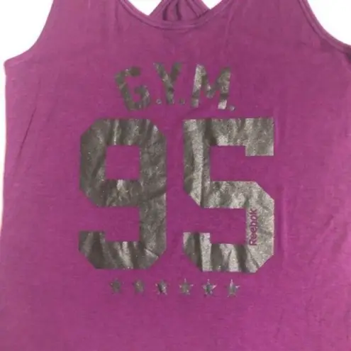 Reebok   Womens Athletic Sporty Graphic Workout Tank in Purple