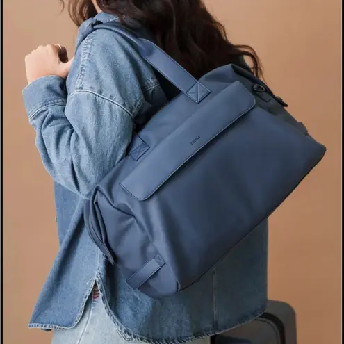 Calpak Hue Duffel Laptop Travel Bag in Atlantic Blue Color Faux