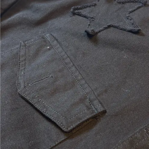 Sundry Star power Cropped utility jacket in black with raw edge starsNWT. Size M