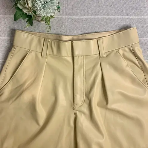 Abercrombie & Fitch  6 Inch Vegan Leather High Waist Shorts