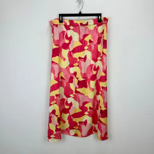 Ming Wang Matching Skirt Set Maxi Crepe de Chine Printed Multicolor Large NWT