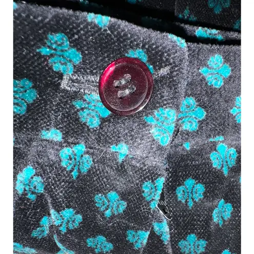 Susan Bristol Vintage Brushed Velvet Midi Skirt Womens 26" Waist Susan Brisol Green Black Zip