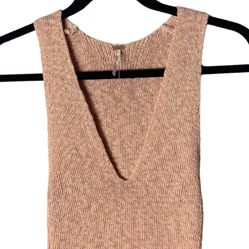 Free People  Women’s Sz Small Top Georgia Knit Cami V Neck Stylish Tan OB754827