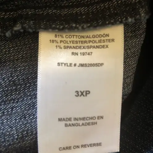 JUST MY SIZE by HANES Womens Pull On Jeans Size 3XP Front Pockets Med Dark New Blue