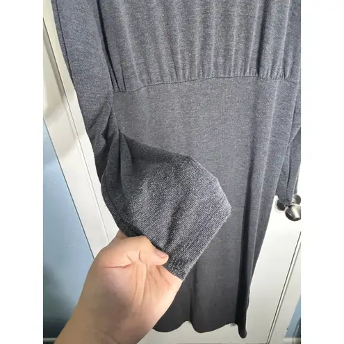 Mimi Maternity Dress Large Gray Midi Side Slit Minimalist Officecore Academia Size undefined