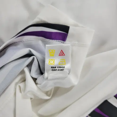 Greg Norman Womens Athletic Tank Top S Purple White Stripes Collared Jersey