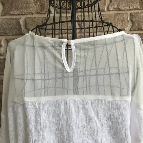 Ellison White Top Crochet Swimsuit Cover Up Large