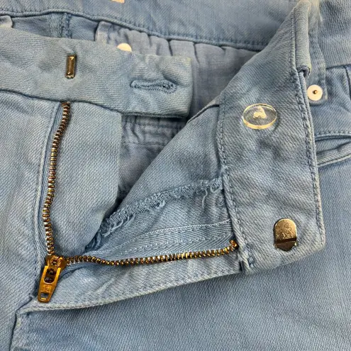 Joe’s Jeans Twill Denim Mid Rise Trouser Jeans Malibu Blue White Rivets Size 28