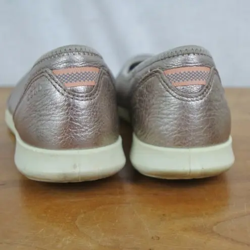 Ecco Metallic Gold Leather Active Flats Size US 9 EU 40