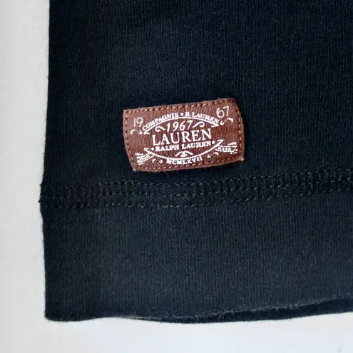 Ralph Lauren Cotton Black Suede Elbow Patch Long