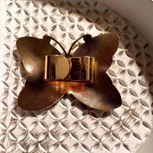 EUC Cloisonné Butterfly Belt Buckle Red