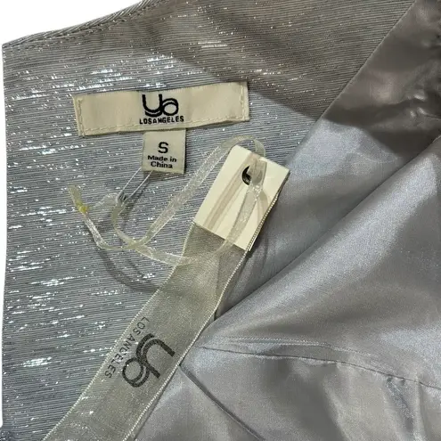 YA Los Angeles LA Dress Fit & Flare Small Metallic Silver Holiday BROKEN ZIP