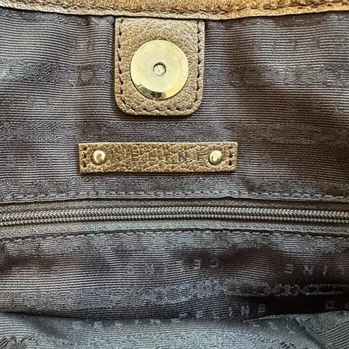 CELINE Authenticated Bronze Metallic Brown Leather Tote Shoulder Bag Carriage