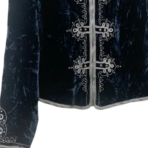 Double D Ranch embellished velvet jacket Blue Size M