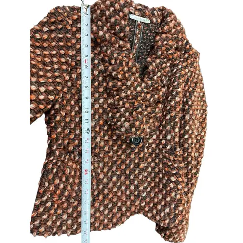 Blugayà Made in Italy Wool Blend Bouclé Textured Blazer Black Orange Women’s 10