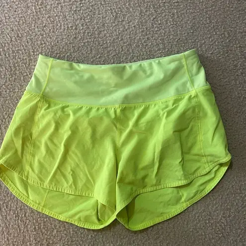 Lululemon  Speed Up shorts high rise in electric yellow