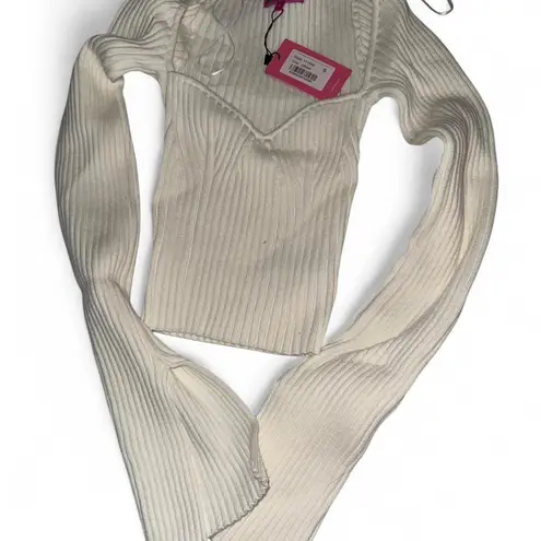 Edikted Robbie Sweetheart Knitted Top small nwt