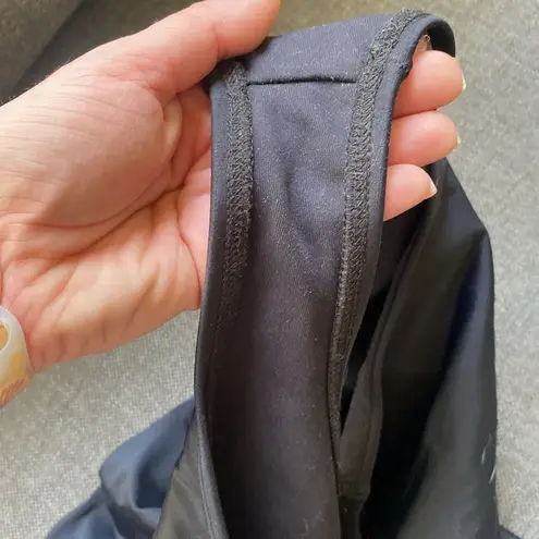 Olivia + Ocean Mom Bod Faux Wrap One Piece Swimsuit Size Large Onyx Black