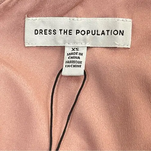 Dress the Population NWT Alondra Midi Dress in Blush, XS