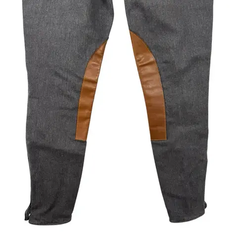 Ralph Lauren Black Label Matchstick 400 Jodhpur Jeans in Grey SZ 27 Equestrian Tan