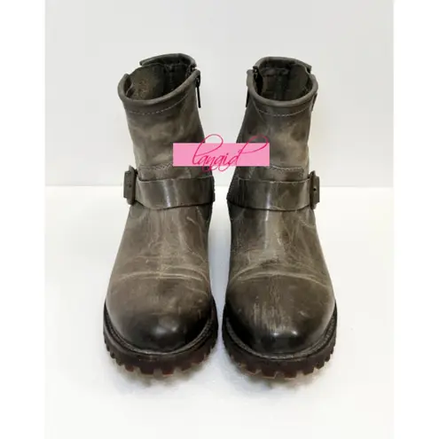 FREEBIRD by Steven Freebird Steven Biker Stone Leather Distressed Ankle Moto Edgy Combat Lug Sole 7