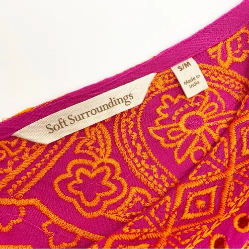 Soft Surroundings Catalpa Topper Embroidered Tunic Kimono Shawl Kaftan Beaded