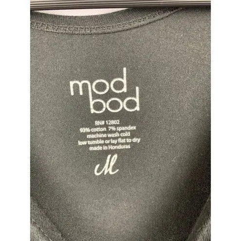 Mod Bod Womens Black Sleeveless Fitted Top S Cotton & Spandex Blend