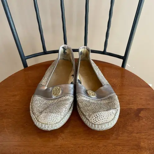 Tory Burch  Seaside Glitter‎ Espadrille Flats in Gold Size 5.5 or 36
