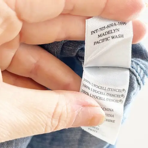 Rails Long Sleeve Button Up Madelyn Chambray Shirt Top Pacific Blue Wash Small