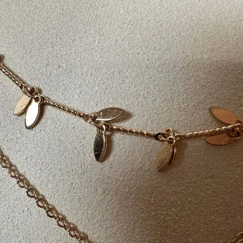 Park Lane Leaf and Bee Double Layered Goldtone Necklace