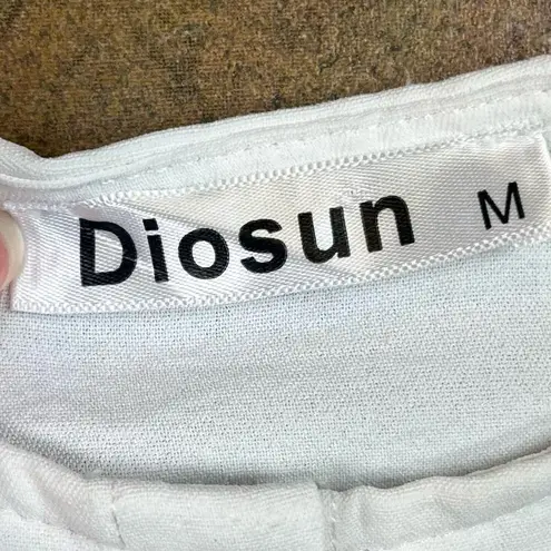 Diosun White Button Down Tank Top Medium White