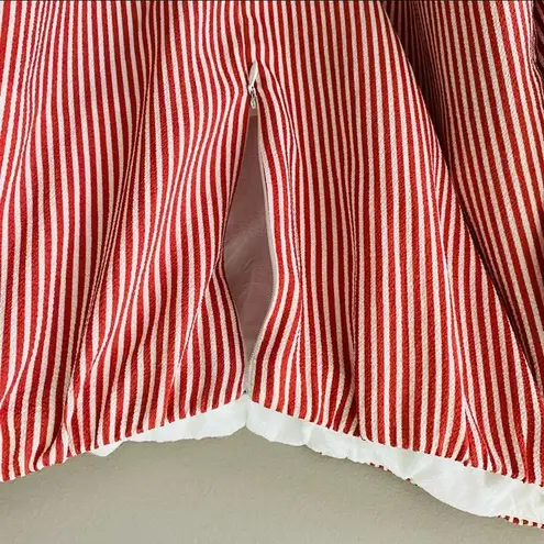 Good Luck Gem Off The Shoulder Cropped Striped Blouse Red/White Sz Small