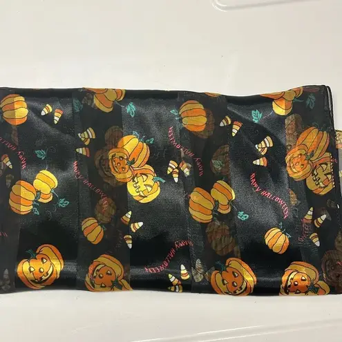 JACK Halloween Black and Orange Pumpkins  O’ Lanterns, Candy Corn Polyester Scarf