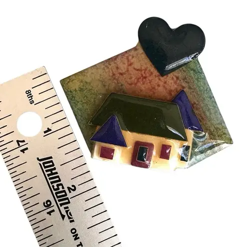 House Pins® by Lucinda – Heart & House Dimensional Resin Brooch