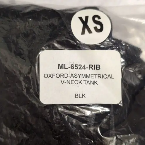 Michael Lauren NWT Black Oxford Asymmetrical V Neck Tank Top Womens Size XS