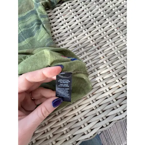 Aviator Nation Camo Bolt Boyfriend Tee Large cropped athleisure layered boho