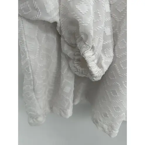 Seven7 Melissa McCarthy Seven 7 Top Women 1X White V-Neck Argyle Textured Blouse